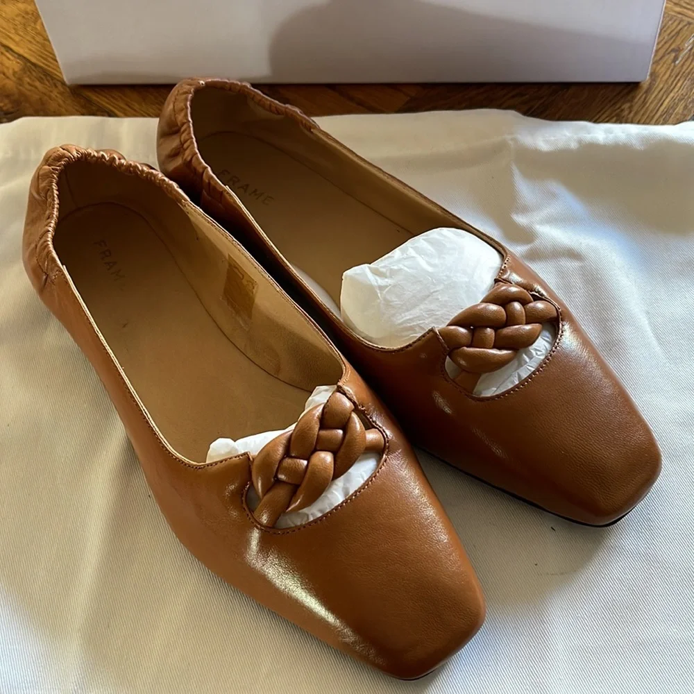 FRAME Le Collina Slipper Flats - Tobacco